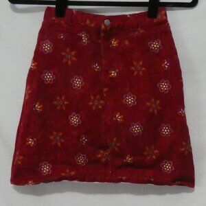 GENEVIEVE LAPIERRE COLLECTION | size 12 | Rusty Floral Denim Skirt | Belt Loops